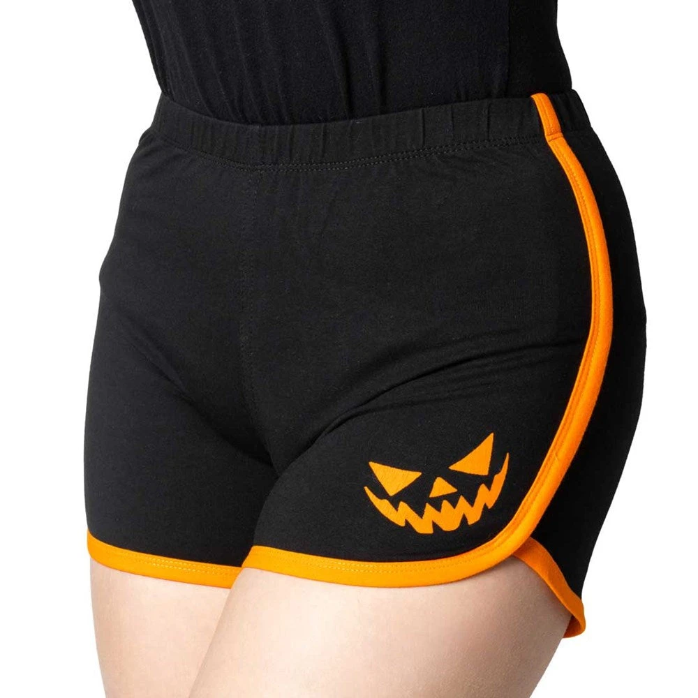 Pumpkin Trick Or Treat Womens Booty Shorts 4 Pumpkin Trick Or Treat Womens Booty Shorts - Image 2
