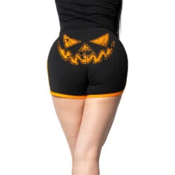Pumpkin Trick Or Treat Womens Booty Shorts 7 Pumpkin Trick Or Treat Womens Booty Shorts -Kreepsville Clothing Store GRSP 3