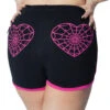 Web Heart Pink Womens Booty Shorts -Kreepsville Clothing Store GRSWHP 1