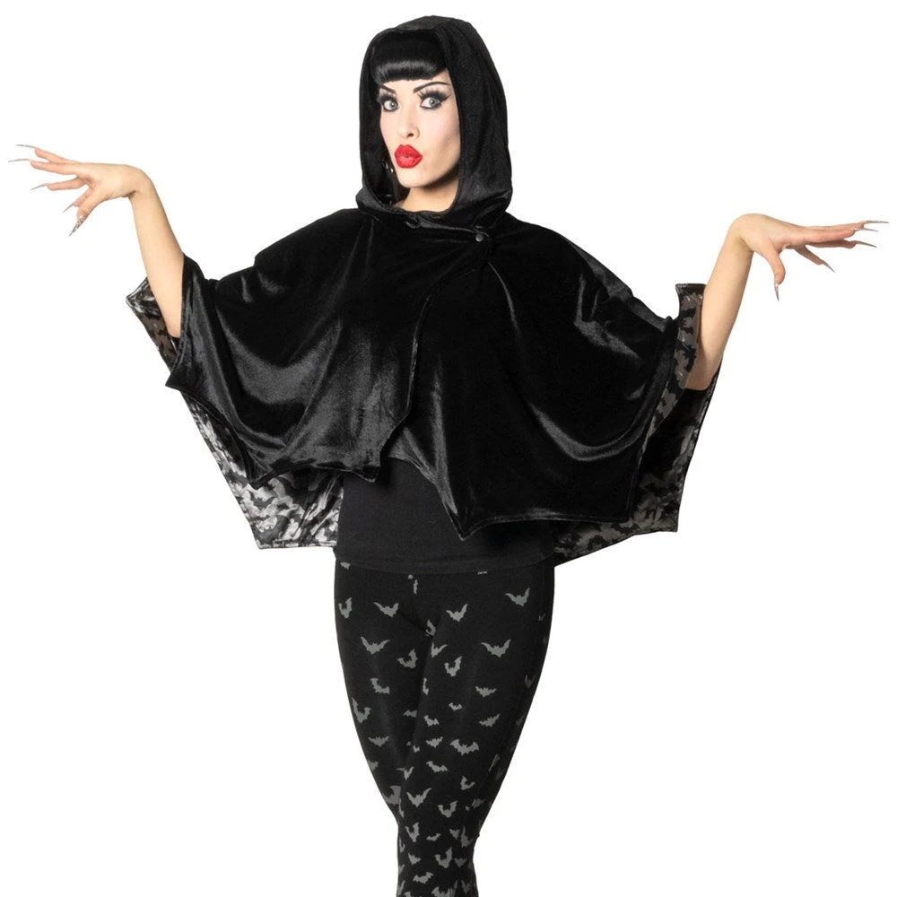 Bat Wing Velvet Grey Short Cape 3 Bat Wing Velvet Grey Short Cape