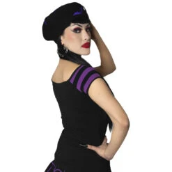 Elvira Moon Crescent Glitter Shoulder Top -Kreepsville Clothing Store GSTEMG 4