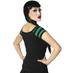 She Creature Glitter Shoulder Top 10 She Creature Glitter Shoulder Top -Kreepsville Clothing Store GSTSCG 4