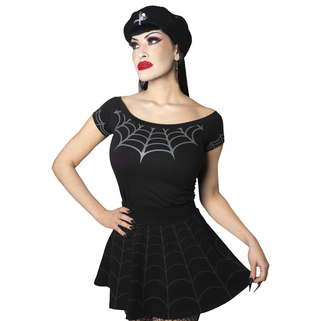 Spiderweb Grey Shoulder Top 5 Spiderweb Grey Shoulder Top - Image 3