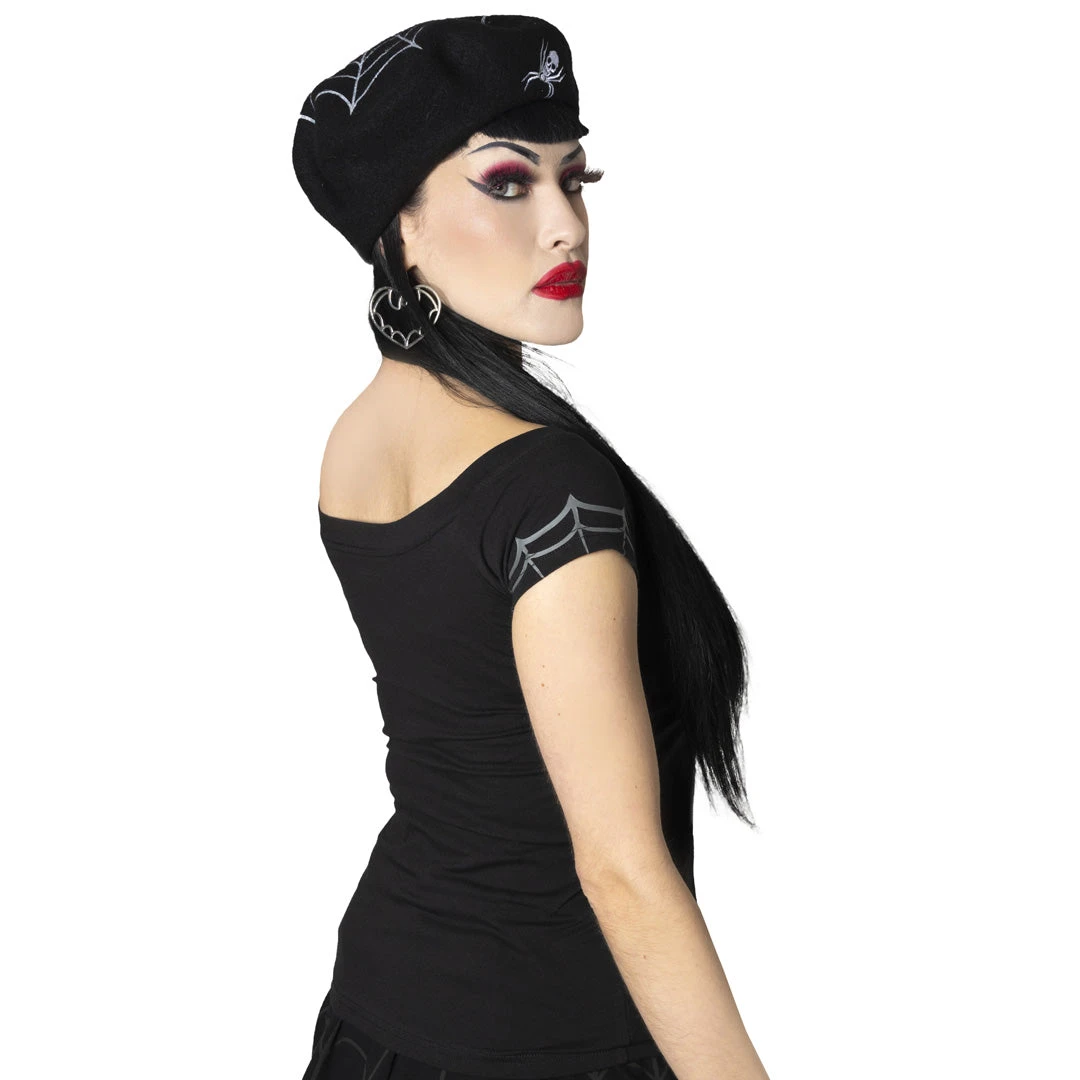 Spiderweb Grey Shoulder Top 6 Spiderweb Grey Shoulder Top - Image 4