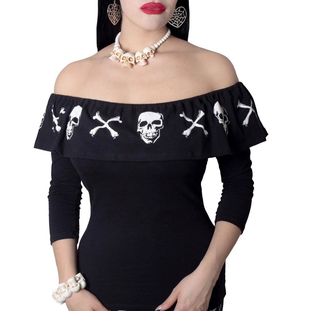 Ruffle Top Anatomical Skull And Bones 3 Ruffle Top Anatomical Skull And Bones