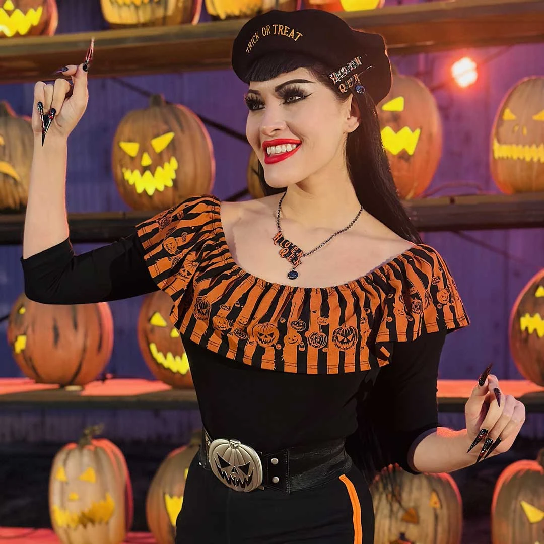 Ruffle Top Trick Or Treat Stripe 6 Ruffle Top Trick Or Treat Stripe - Image 4