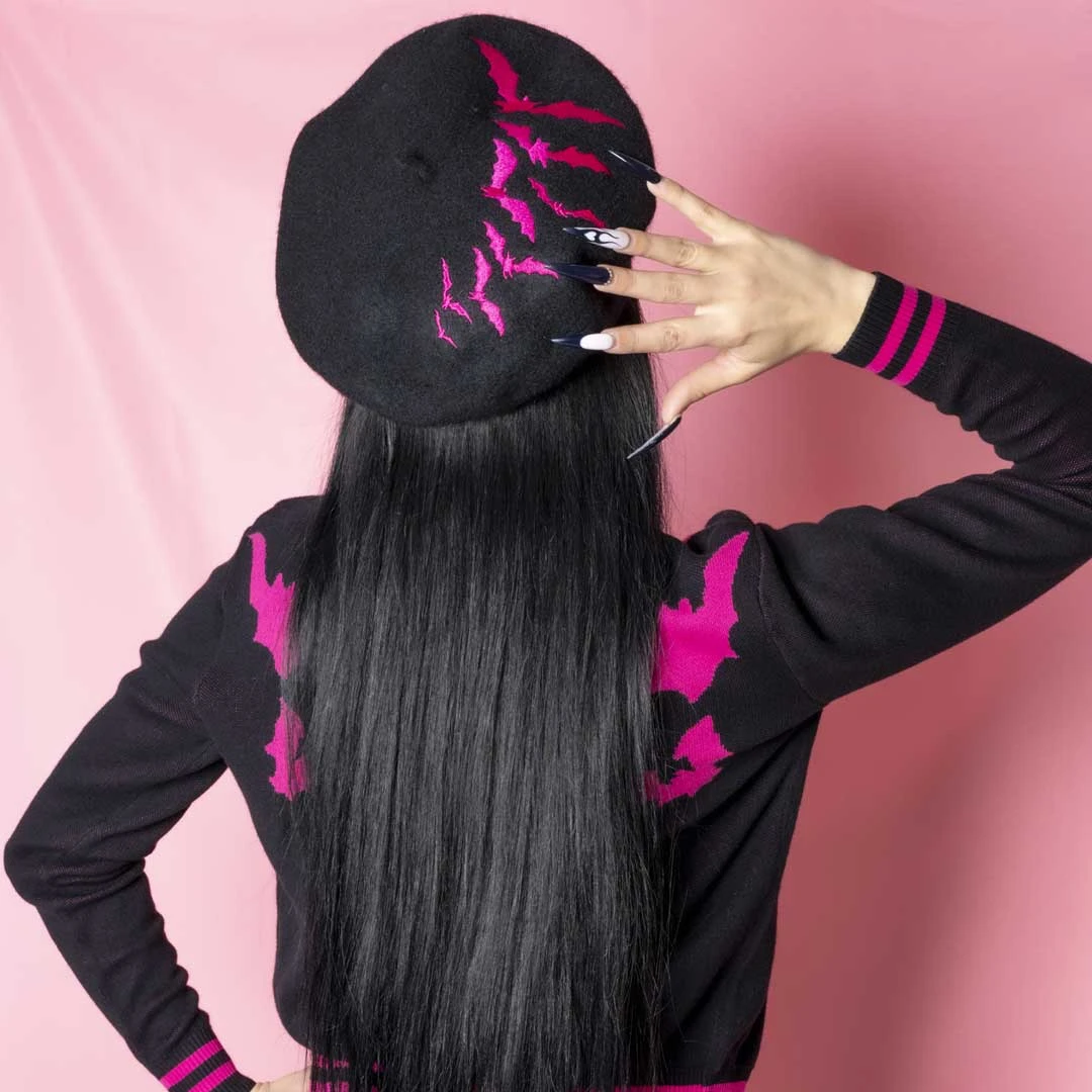 Bat Repeat Pink Beret Hat 8 Bat Repeat Pink Beret Hat - Image 6