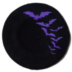 Bat Repeat Purple Beret Hat -Kreepsville Clothing Store HBBBRP 3 c3125dc5 7102 463c 8eb0 d0da425f4b84