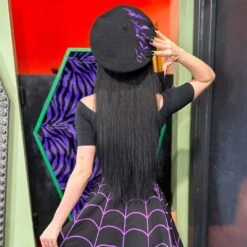 Bat Repeat Purple Beret Hat -Kreepsville Clothing Store HBBBRP 6