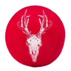 Deer Skull Red Beret 7 Deer Skull Red Beret -Kreepsville Clothing Store HBBDSR 3
