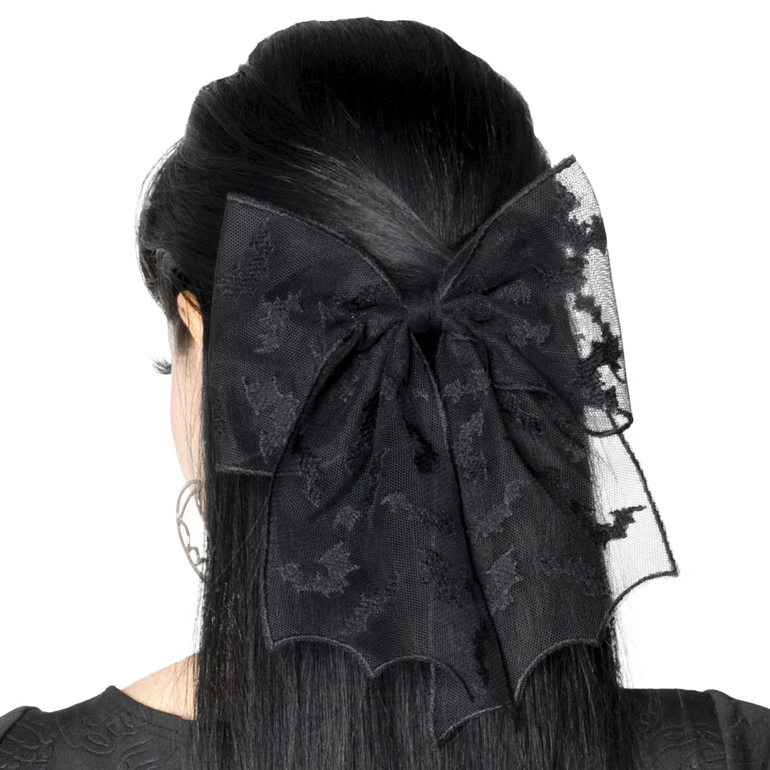 Bat Lace Hair Bow 6 Bat Lace Hair Bow - Image 4
