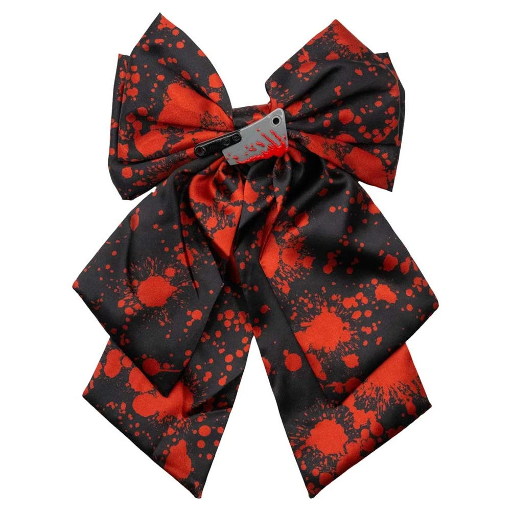 Blood Splatter Cleaver Satin Hair Bow 3 Blood Splatter Cleaver Satin Hair Bow