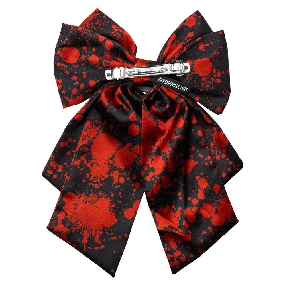 Blood Splatter Cleaver Satin Hair Bow 4 Blood Splatter Cleaver Satin Hair Bow - Image 2