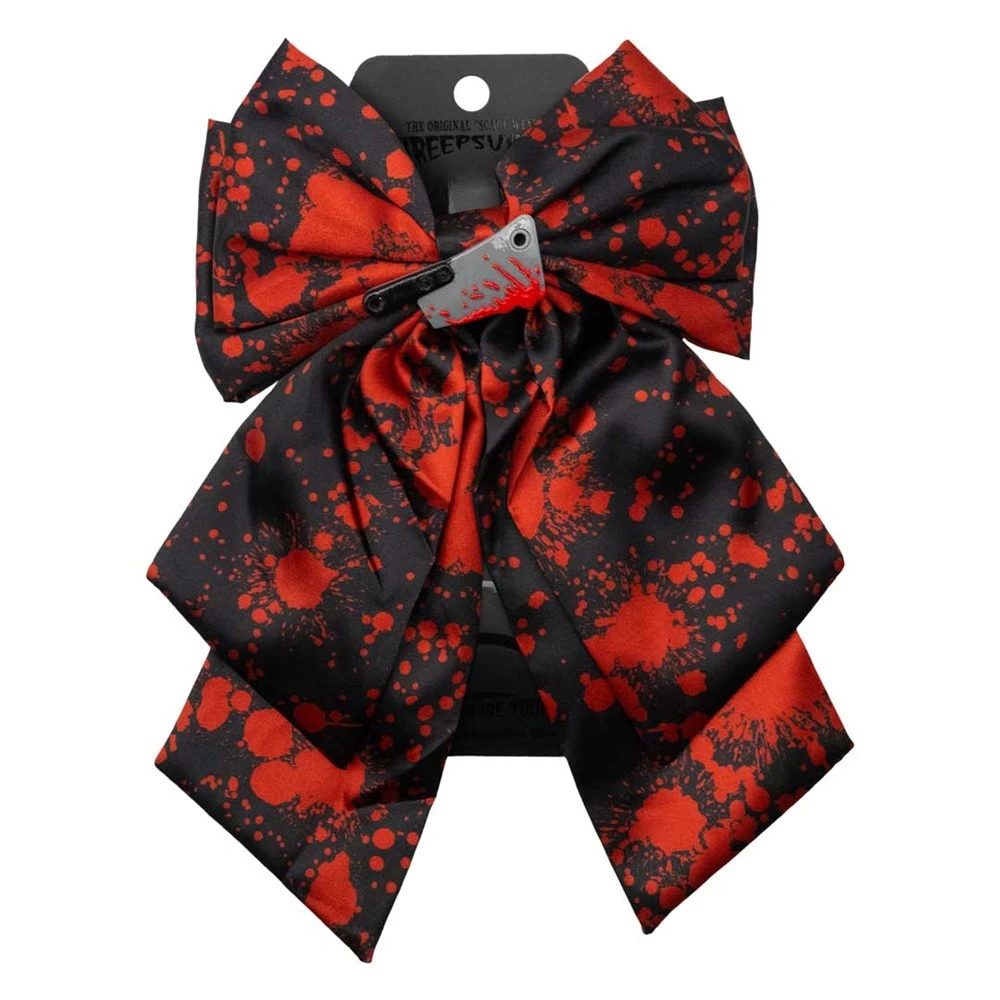 Blood Splatter Cleaver Satin Hair Bow 5 Blood Splatter Cleaver Satin Hair Bow - Image 3