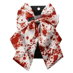 Blood Splatter Knife Satin Hair Bow 7 Blood Splatter Knife Satin Hair Bow -Kreepsville Clothing Store HBBSKS 3