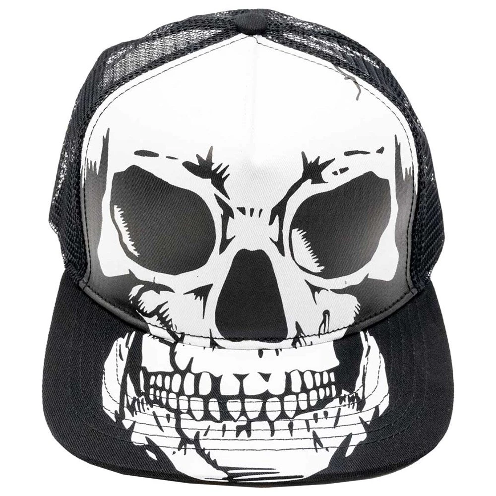 Big Skull White Trucker Hat 3 Big Skull White Trucker Hat