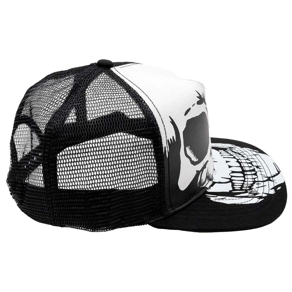 Big Skull White Trucker Hat 5 Big Skull White Trucker Hat - Image 3