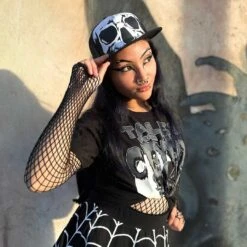 Big Skull White Trucker Hat 11 Big Skull White Trucker Hat -Kreepsville Clothing Store HBBSW 5