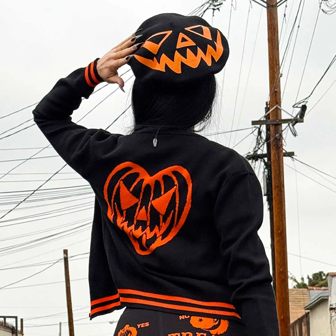 Trick Or Treat Pumpkin Black Beret 7 Trick Or Treat Pumpkin Black Beret - Image 5