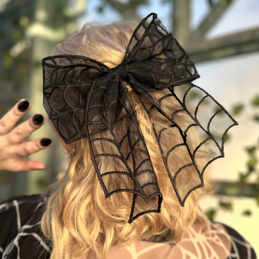 Spiderweb Lace Hair Bow 7 Spiderweb Lace Hair Bow - Image 5