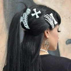 Skeleton Ribcage Hair Claw Clip Glow In The Dark -Kreepsville Clothing Store HCCSRG 7