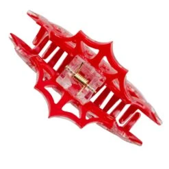 Spiderweb Hair Claw Clip Red -Kreepsville Clothing Store HCCSWR 2