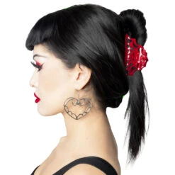 Spiderweb Hair Claw Clip Red -Kreepsville Clothing Store HCCSWR 4