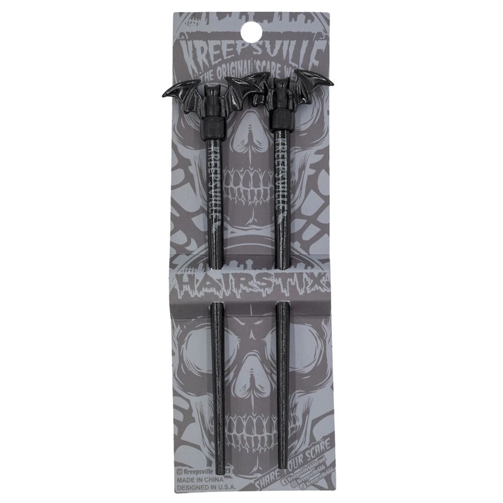 Black Bat Hair Sticks 4 Black Bat Hair Sticks - Image 2