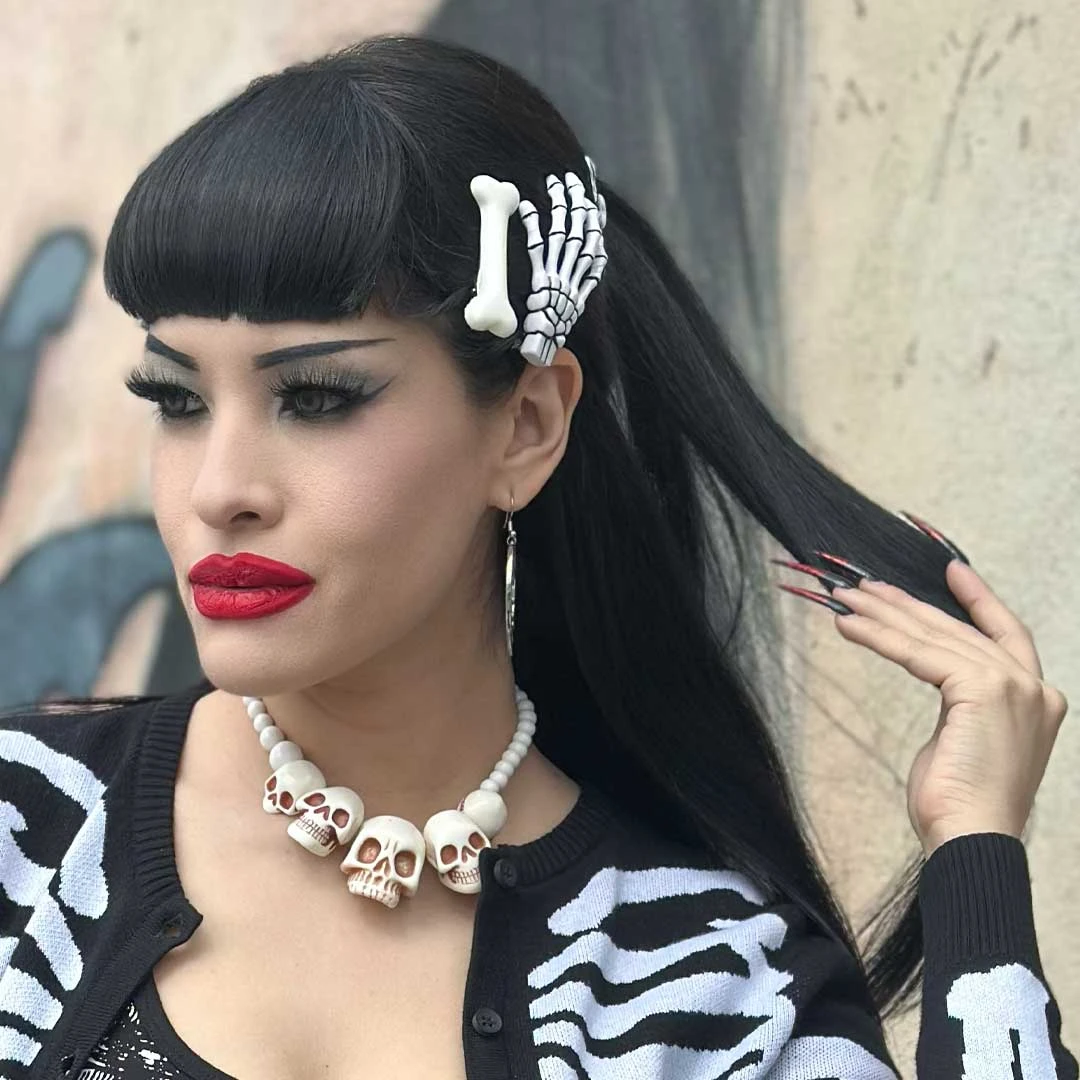 Mini Bone Hair Slides White 4 Mini Bone Hair Slides White - Image 3