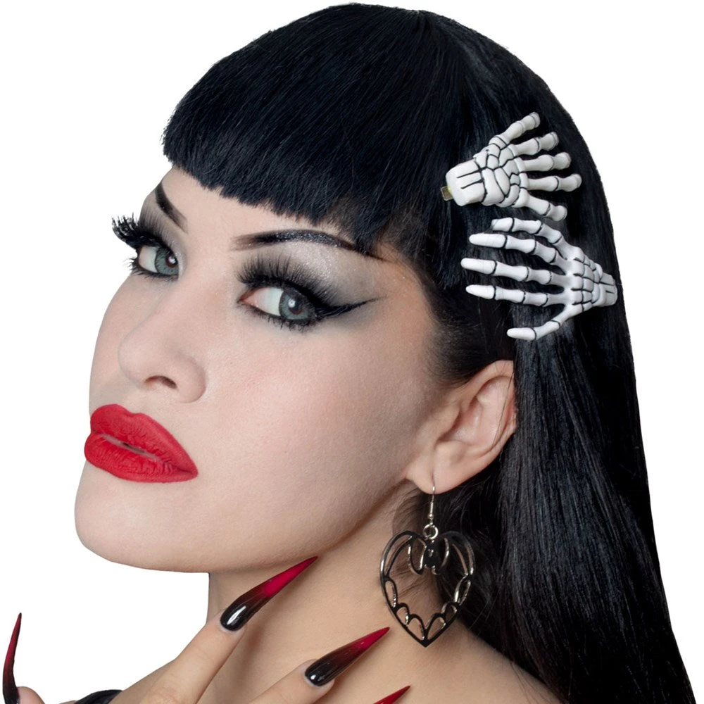 Skeleton Bone Hand Hairslides White 5 Skeleton Bone Hand Hairslides White - Image 3