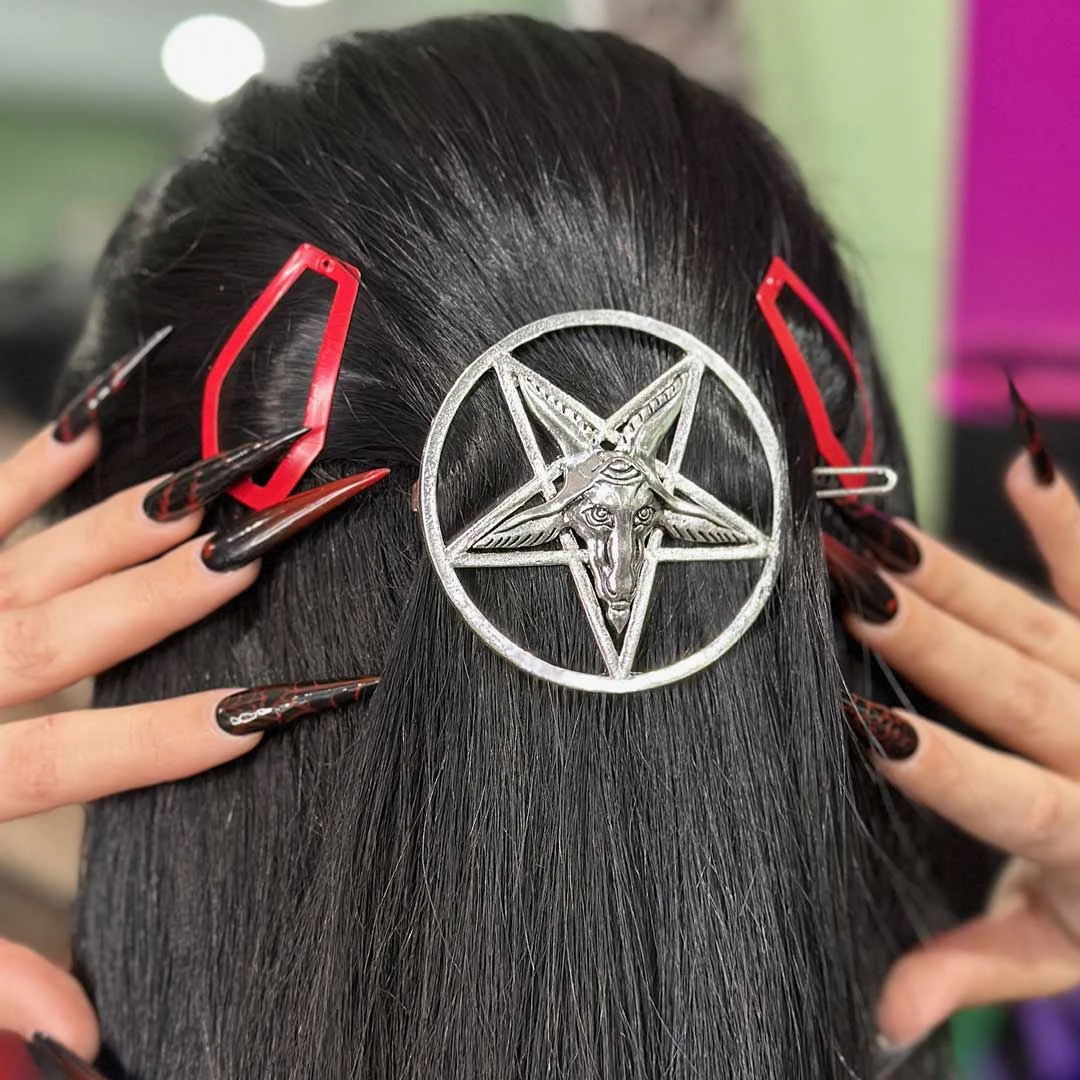 Kreepsville 666 Baphomet Circle Hair Clip 6 Kreepsville 666 Baphomet Circle Hair Clip - Image 4