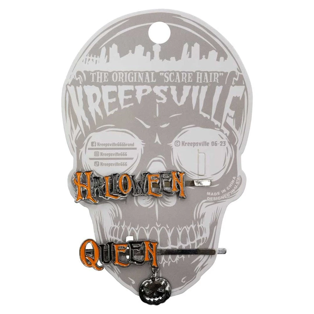 Halloween Queen Text Hair Slides 4 Halloween Queen Text Hair Slides - Image 2