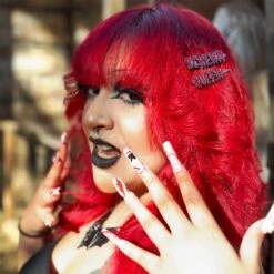 Scream Queen Text Hair Slides -Kreepsville Clothing Store HSTSQ 4