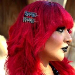 Witch Bitch Text Hair Slides 10 Witch Bitch Text Hair Slides -Kreepsville Clothing Store HSTWB 4