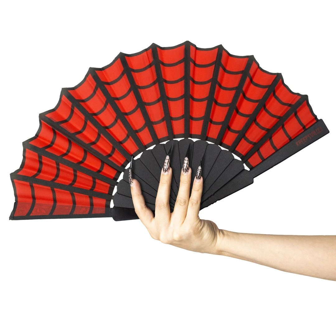 Spiderweb Scallop Fan Red 5 Spiderweb Scallop Fan Red - Image 3