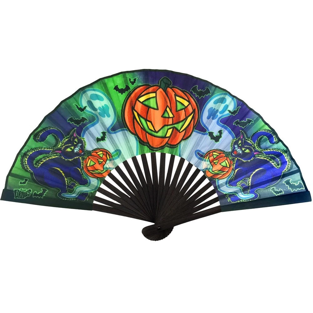 Graves Halloween Fabric Fan 3 Graves Halloween Fabric Fan