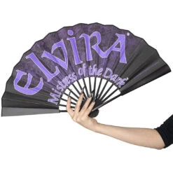 Elvira Laid Bare Double Sided XL Fan 12 Elvira Laid Bare Double Sided XL Fan -Kreepsville Clothing Store HWFLELB 5