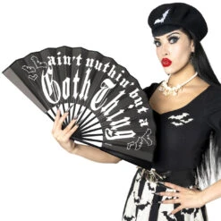 Goth Thing Double Sided XL Fan 12 Goth Thing Double Sided XL Fan -Kreepsville Clothing Store HWFLGT 4