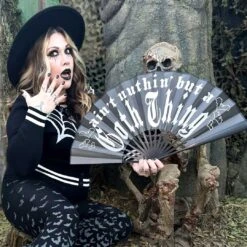 Goth Thing Double Sided XL Fan 14 Goth Thing Double Sided XL Fan -Kreepsville Clothing Store HWFLGT 6