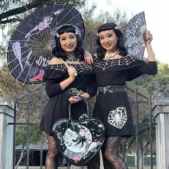 Elvira Bewitched Fabric Parasol 8 Elvira Bewitched Fabric Parasol -Kreepsville Clothing Store HWPEBW 3