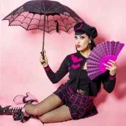 Spiderweb Lace Parasol 11 Spiderweb Lace Parasol -Kreepsville Clothing Store HWPSWL 4