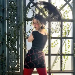 Spiderweb Lace Parasol 12 Spiderweb Lace Parasol -Kreepsville Clothing Store HWPSWL 5