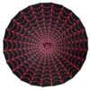 Spiderweb Pink And Black Fabric Parasol 2 Spiderweb Pink And Black Fabric Parasol -Kreepsville Clothing Store HWPSWP