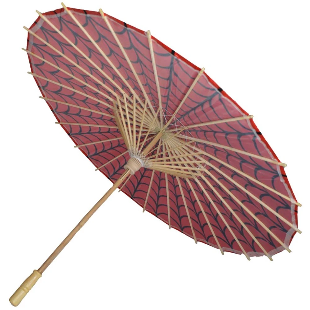 Spiderweb Red And Black Fabric Parasol 4 Spiderweb Red And Black Fabric Parasol - Image 2