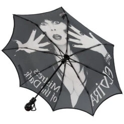 Skull Handle Elvira Classic Logo Umbrella 8 Skull Handle Elvira Classic Logo Umbrella -Kreepsville Clothing Store HWSHECL 3