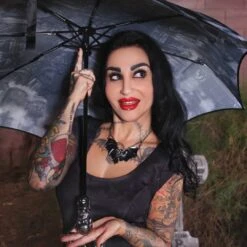 Skull Handle Cemetery Umbrella -Kreepsville Clothing Store HWSHUC 6