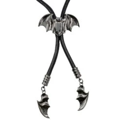 Bat Black Bolo Western Tie