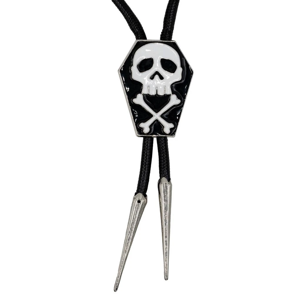 Coffin Skull Bones Bolo Western Tie 3 Coffin Skull Bones Bolo Western Tie