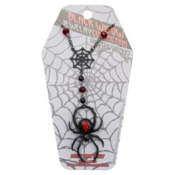 Black Widow Spider Rosary Charm Necklace -Kreepsville Clothing Store JNBWS 3