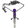 Elvira Dagger Necklace Purple 1 Elvira Dagger Necklace Purple -Kreepsville Clothing Store JNEDP